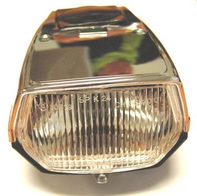 koplamp vierkant chroom-zwart Maxi